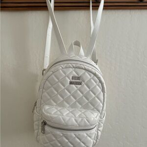 New with tags white Steve Madden quilted mini backpack